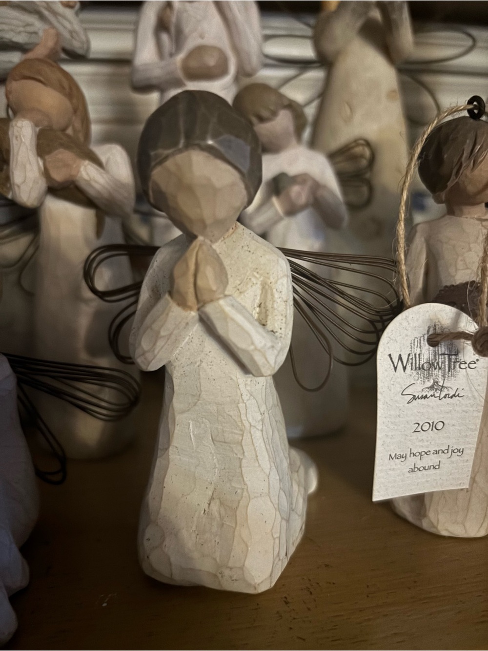 Willow Tree Cream and Brown Praying Angel Figurine